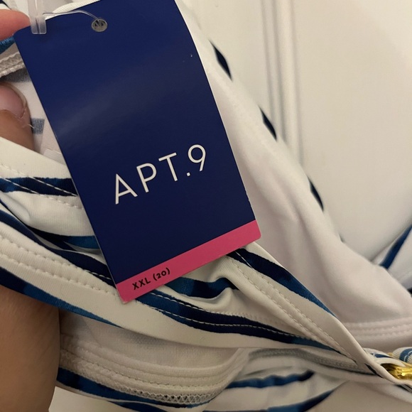 Apt. 9 Blue and White Striped Bikini Top - Picture 3 of 4